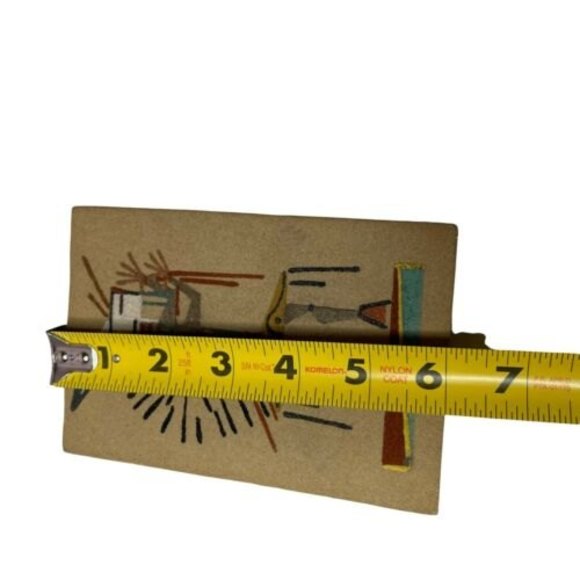 Camel God Navajo Sand Art Signed Futi Framed 4 X 6” Tile Particle Board - Picture 5 of 5